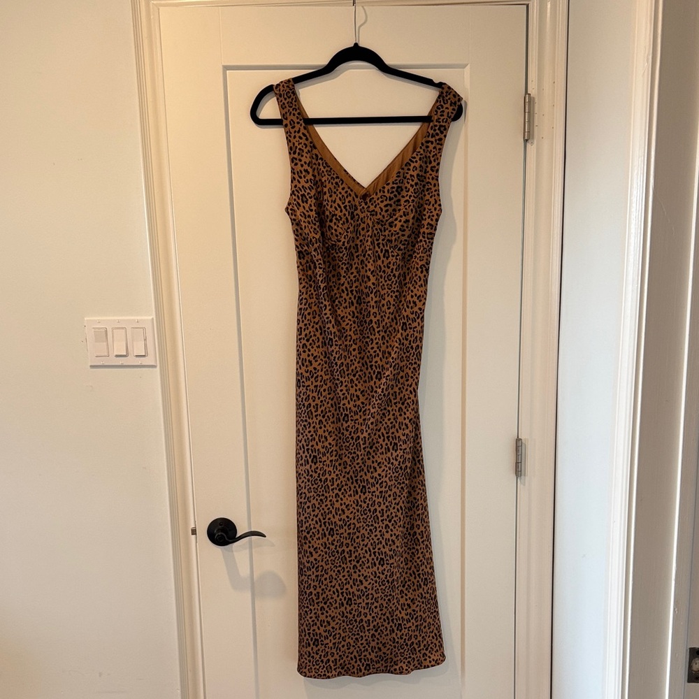 American Eagle Outfitters Brown Leopard Midi Dress